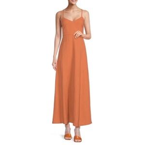 Theory Canyon Midi Dress Soft Crunch Cross Back Straps Size 00